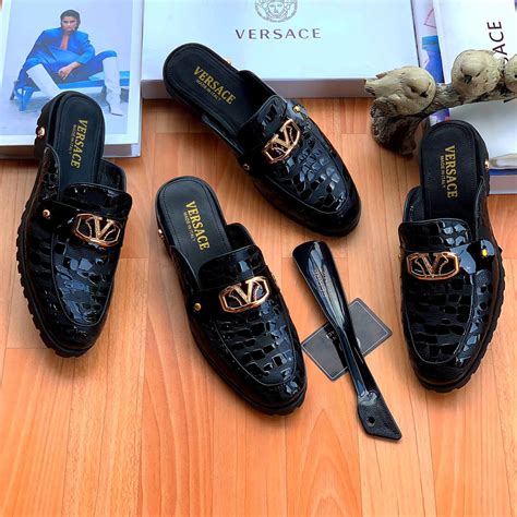 dress shoes versace style|Versace denim shoes.